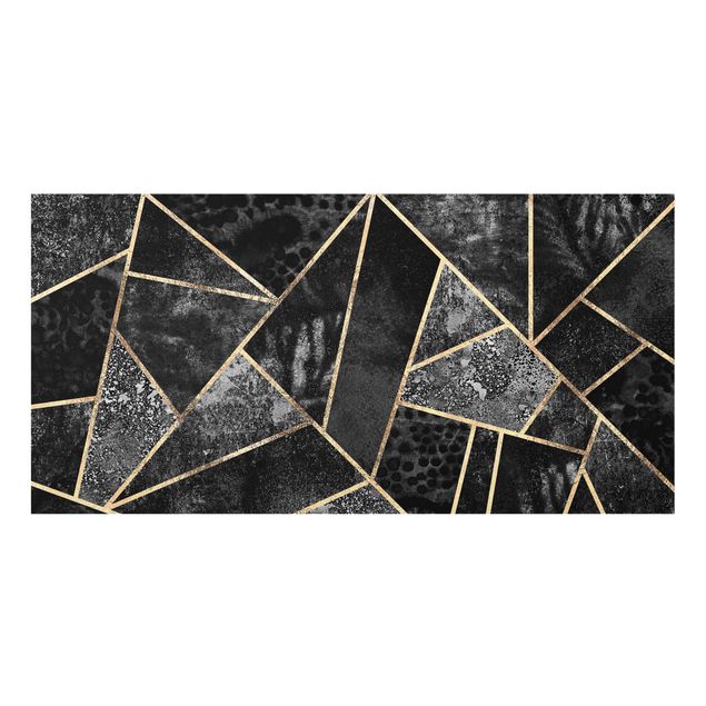 Glass splashbacks Grey Triangles Gold