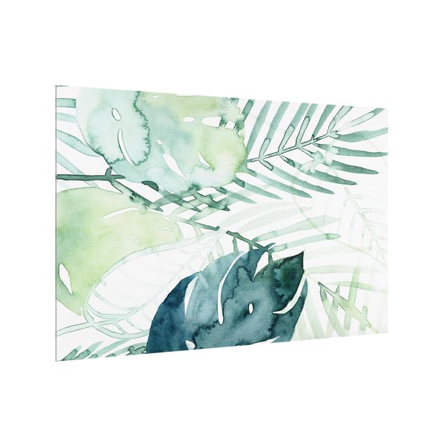 Glass splashbacks Palm Fronds In Watercolour I