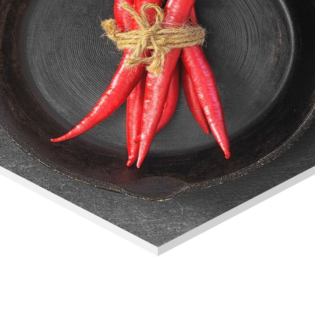 Hexagon Picture Forex - Red Chili Bundles In Pan On Slate