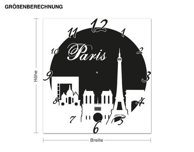 Wall stickers metropolises Paris clock