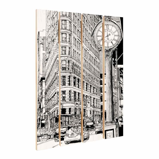 Print on wood - City Study - Flatiron Buidling