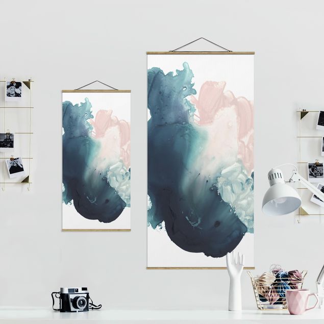 Fabric print with poster hangers - Surging Rose Quartz I