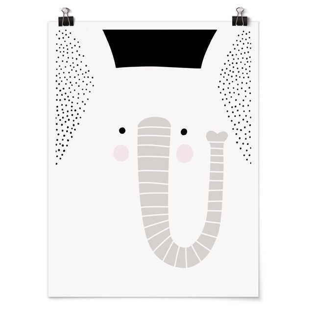 Poster kids room - Zoo With Patterns - Elephant