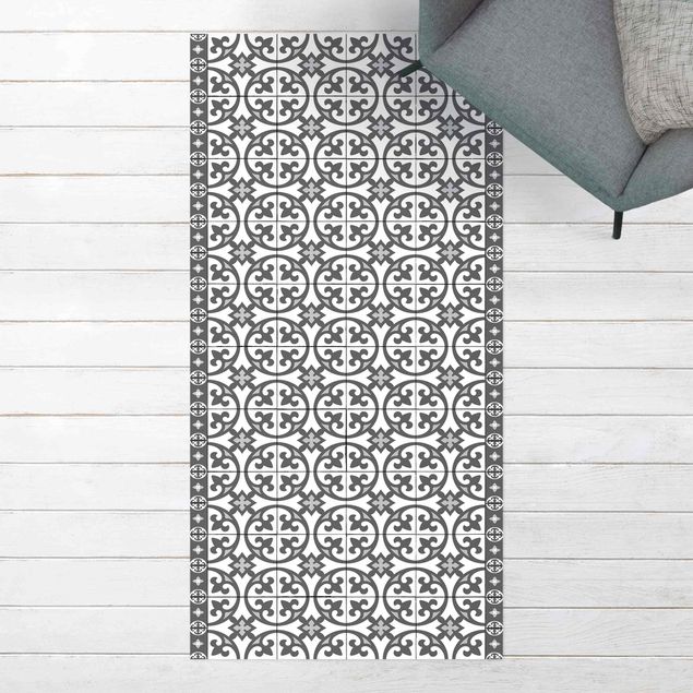 Balcony rugs Geometrical Tile Mix Circles Grey