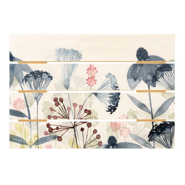 Print on wood - Wildflower Watercolour I
