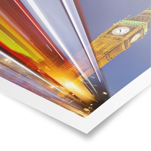 Poster - Traffic in London at the Big Ben at night
