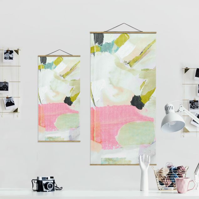 Fabric print with poster hangers - Chime In Rosé II