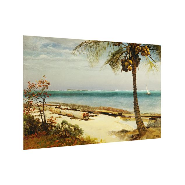 Glass splashback beach Albert Bierstadt - Tropical Coast