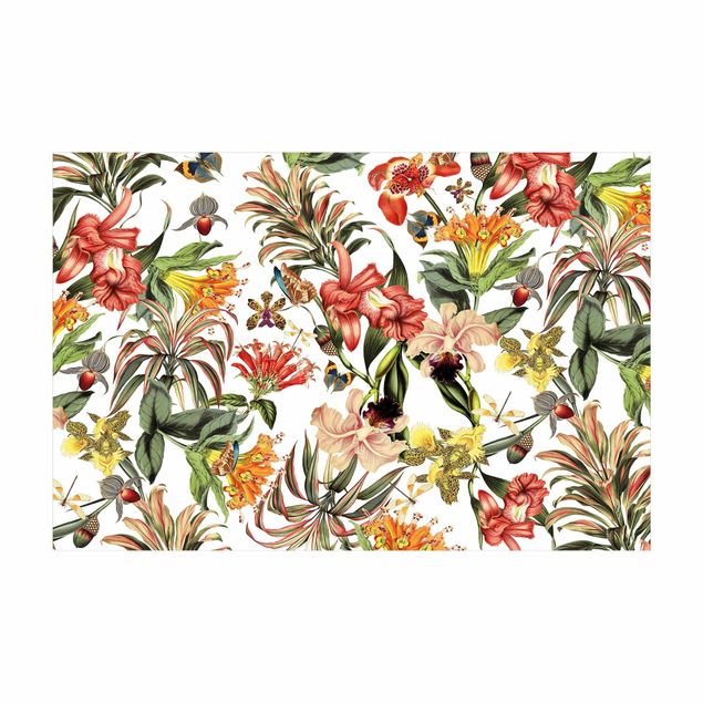 jungle theme rug Tropical Flowers