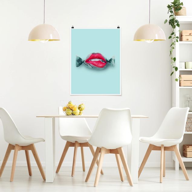 Poster art print - Candy With Lips
