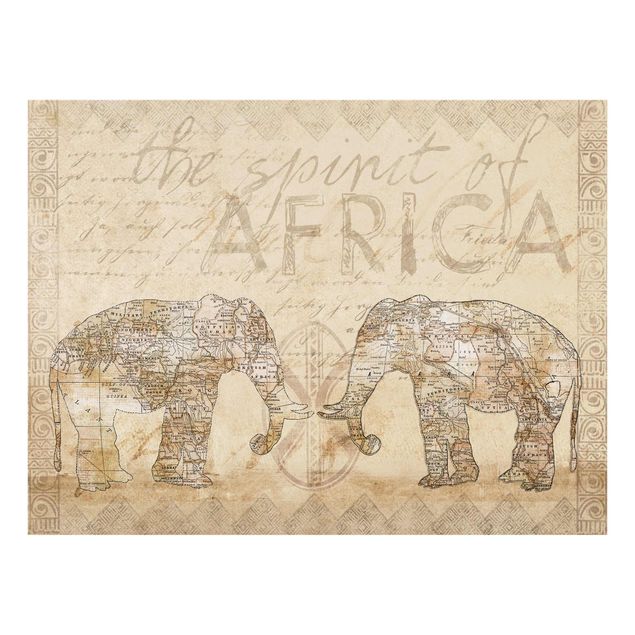 Glass Splashback - Vintage Collage - Spirit Of Africa - Landscape 3:4