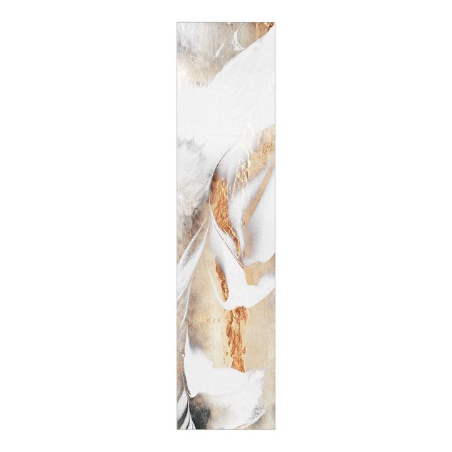 Sliding panel curtain - Golden Abstract Winter Painting