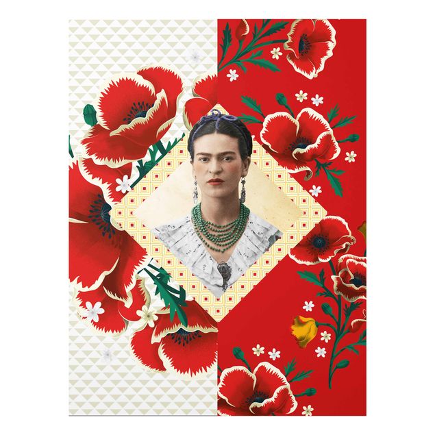 Glass print - Frida Kahlo - Poppies