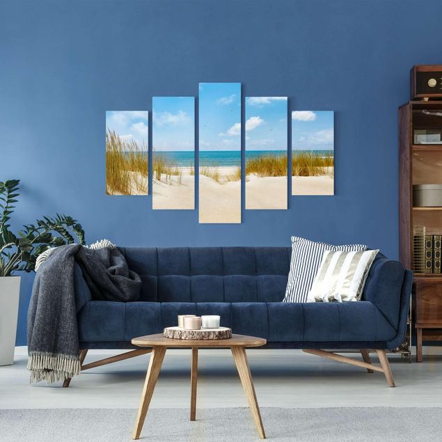 Print on canvas 5 parts - Beach On The North Sea