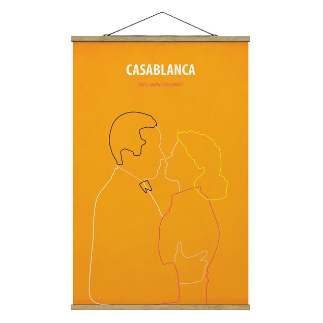 Fabric print with poster hangers - Film Poster Casablanca