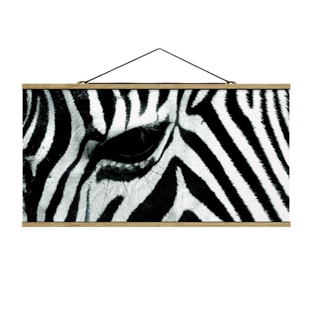 Fabric print with poster hangers - Zebra Crossing