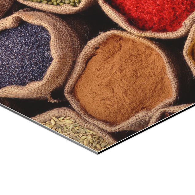 Alu-Dibond hexagon - Colourful Spices