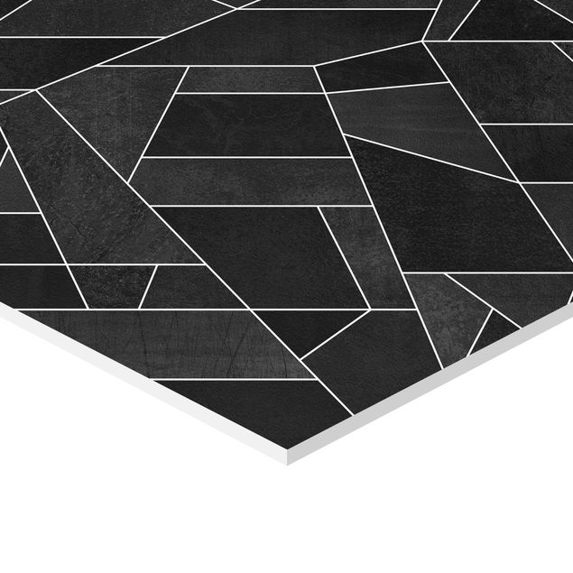 Forex hexagon - Black And White Geometric Watercolour