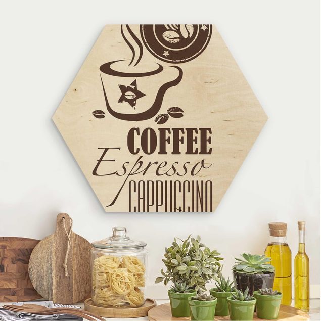 Wooden hexagon - No.SF598 Coffee 5