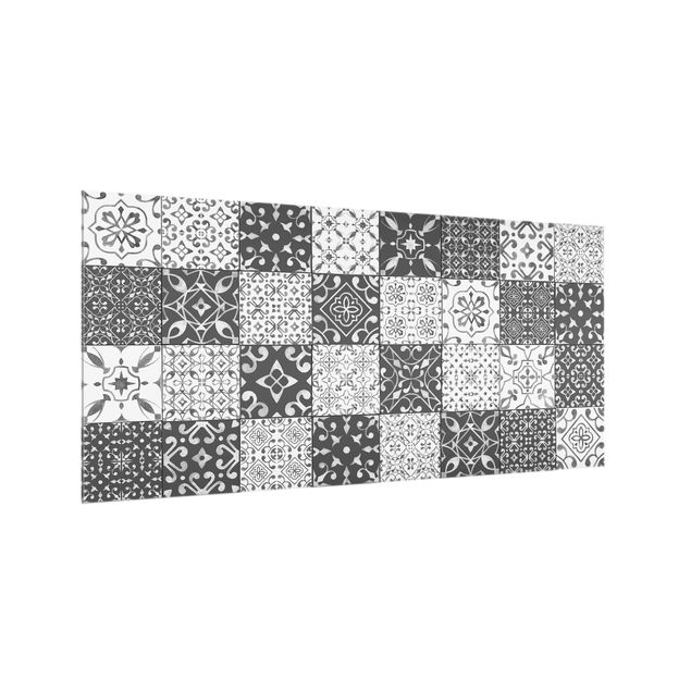 Glass splashbacks Tile Pattern Mix Gray White