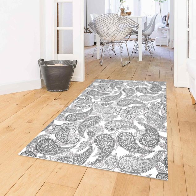 Modern rugs Boho Mandala Pattern In Grey