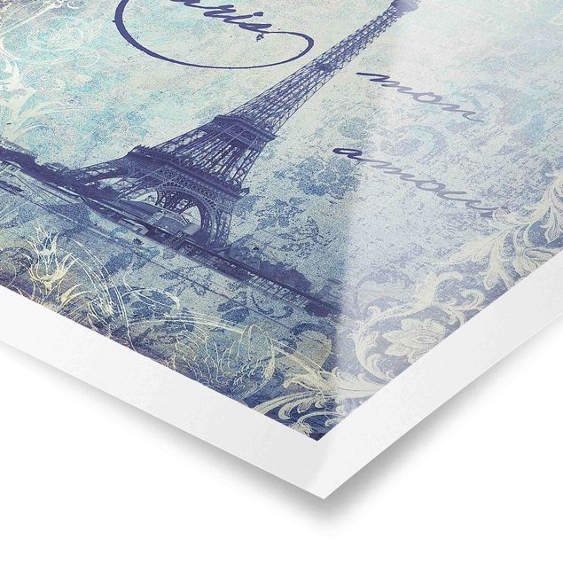 Poster - Vintage Collage - Paris Mon Amour