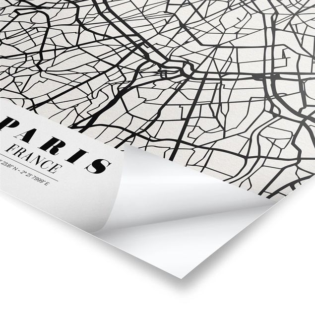 Poster city, country & world maps - Paris City Map - Classic