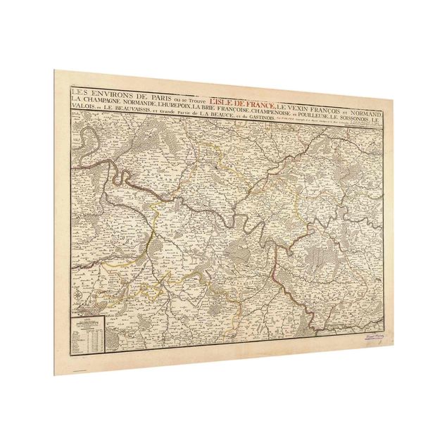 Splashback - Vintage Map France - Landscape format 4:3