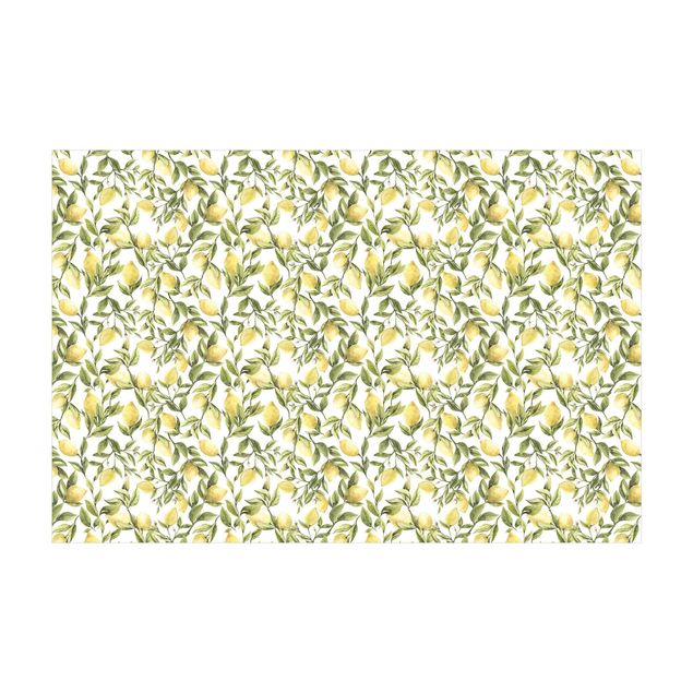 large area rugs Fruity Lemons With Leaves