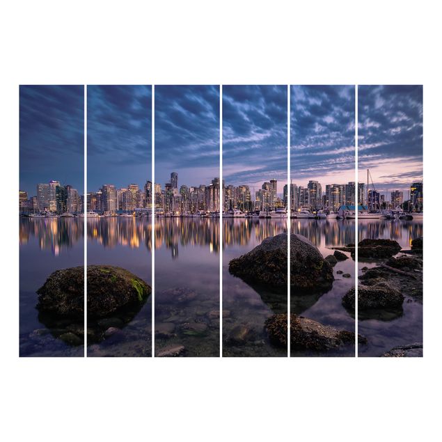 Sliding panel curtains set - Vancouver At Sunset