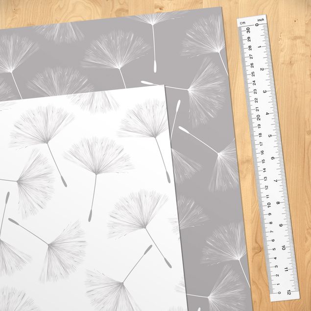 Adhesive film - Dandelion Pattern Set In Agate Grey And Polar White