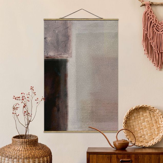 Fabric print with poster hangers - Muted Shades II