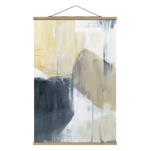 Fabric print with poster hangers - Triad With Tiger Eye I