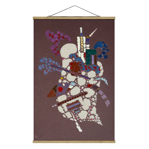 Fabric print with poster hangers - Wassily Kandinsky - Taches Grises (Grey Spots)