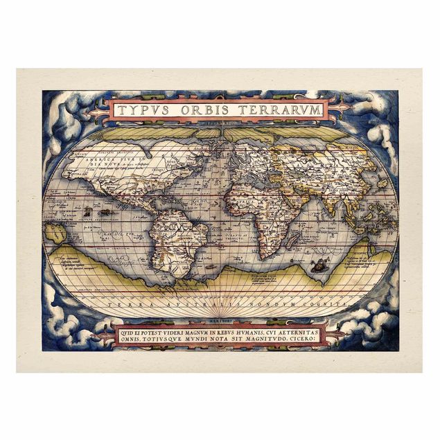 Magnetic memo board - Historic World Map Typus Orbis Terrarum