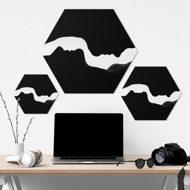 Alu-Dibond hexagon - Silhouettes