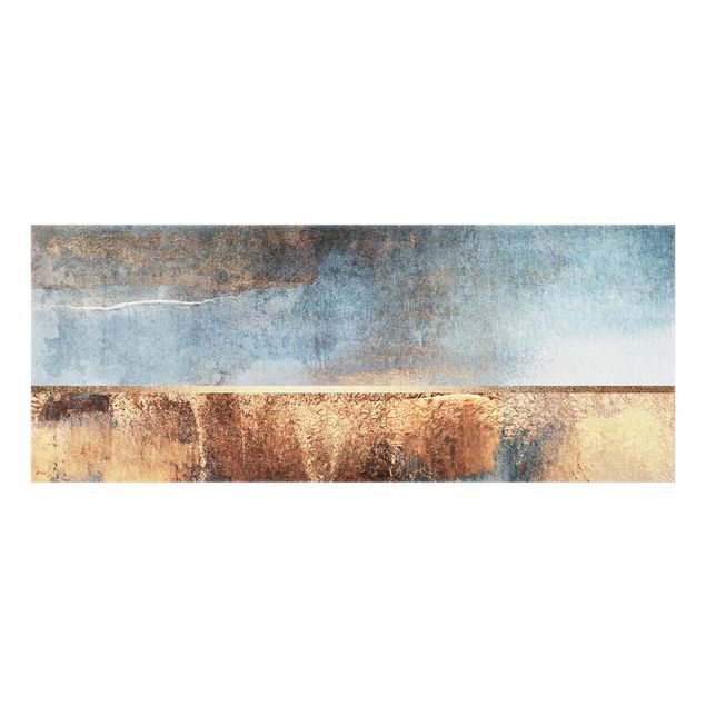 Glass splashback Abstract Lakeshore In Gold