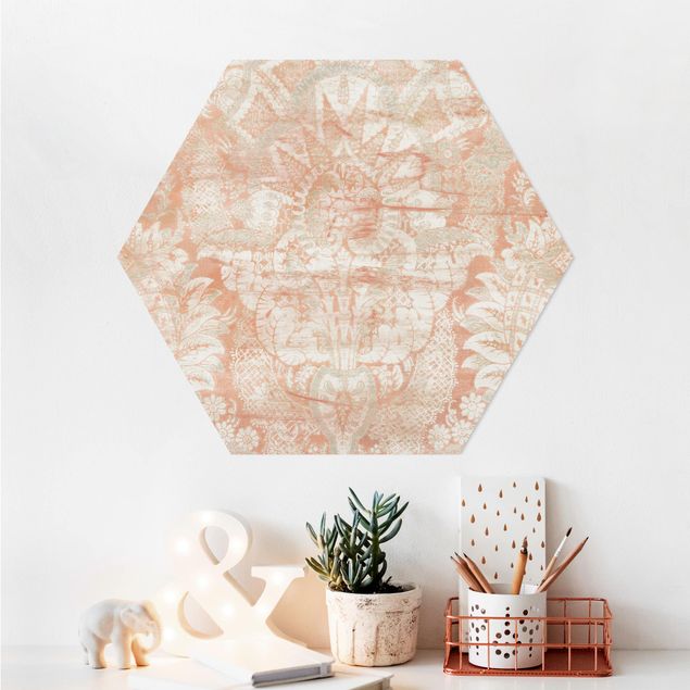 Alu-Dibond hexagon - Ornament Tissue I