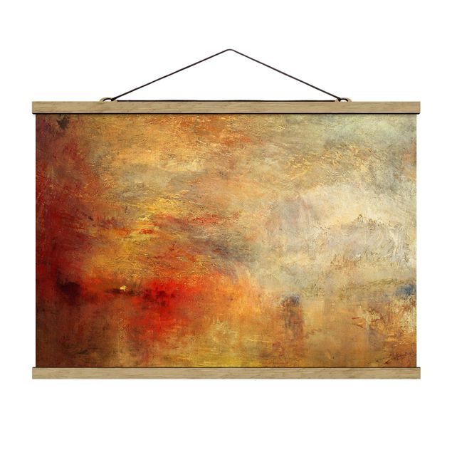 Fabric print with poster hangers - Joseph Mallord William Turner - Sunset Over A Lake