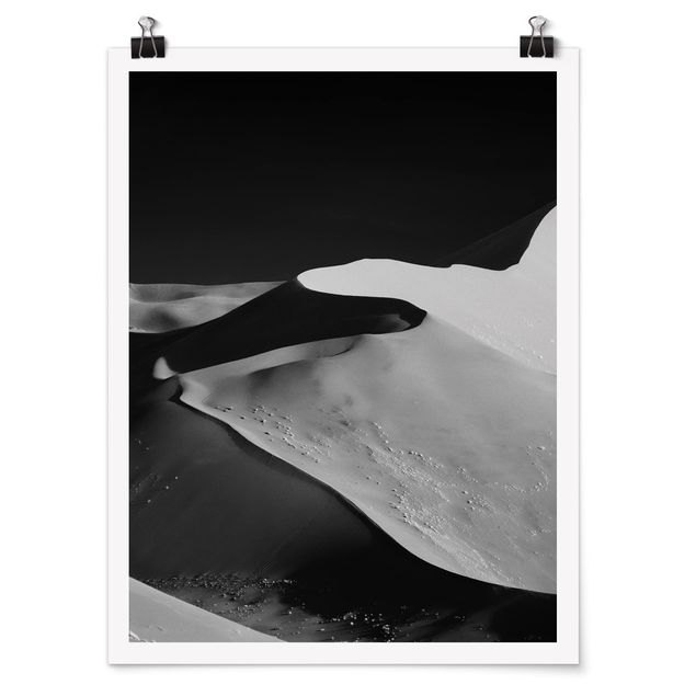 Poster black and white - Desert - Abstract Dunes