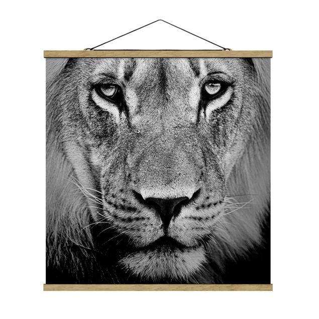 Fabric print with poster hangers - Old Lion