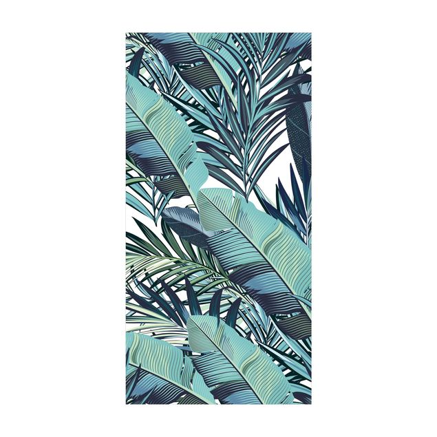 Jungle rugs Turquoise Leaves Jungle Pattern