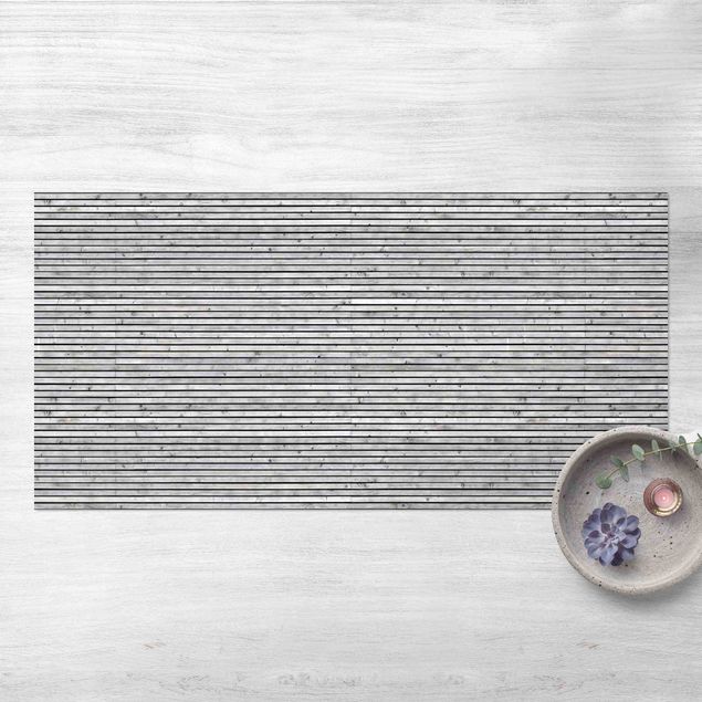 balcony mat Wooden Wall With Narrow Strips Black And White