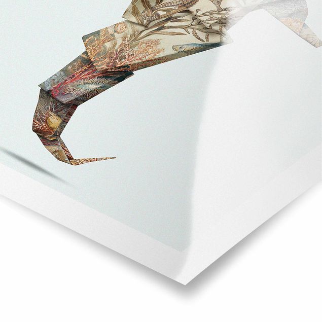 Poster - Origami Seahorse
