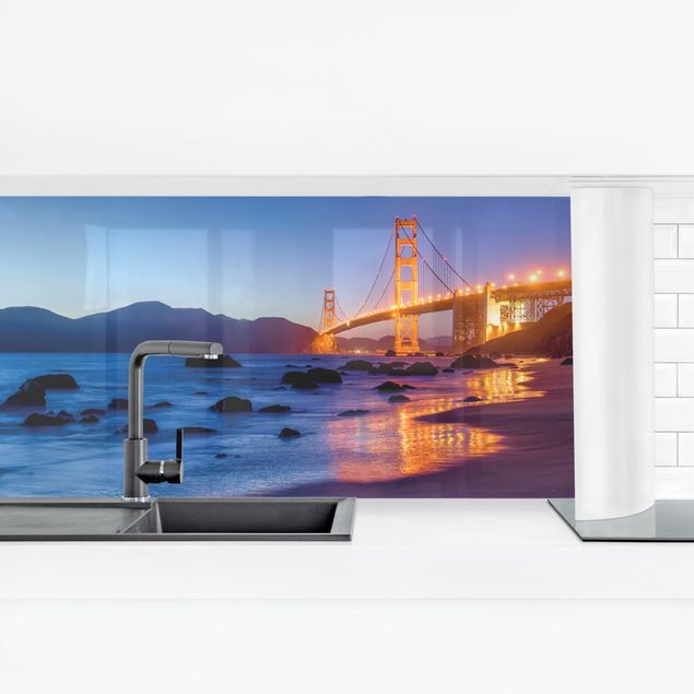 Kitchen wall cladding - Golden Gate Bridge At Dusk
