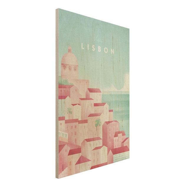 Print on wood - Travel Poster - Lisbon