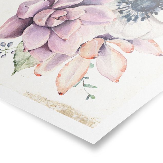 Poster flowers - Watercolour Flower Cottage