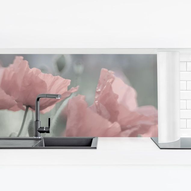 Kitchen wall cladding - Picturesque Poppy