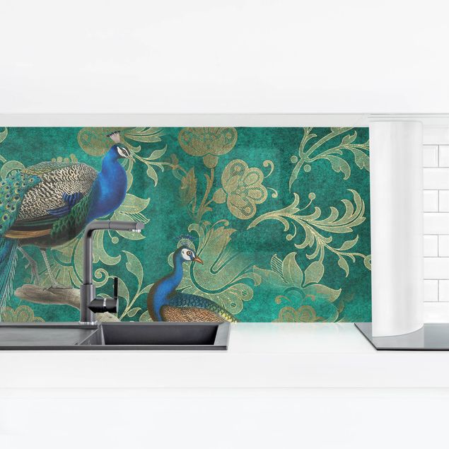 Kitchen wall cladding - Shabby Chic Collage - Noble Peacock II