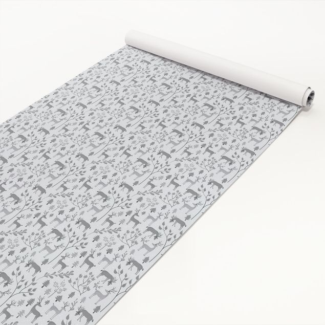 Adhesive film - Sweet Deer Pattern In Different Shades Of Grey